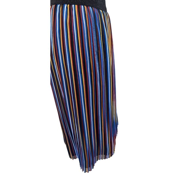 I.N.C International Concepts Colorful Pleated Striped Midi Skirt Size L - Picture 3 of 9